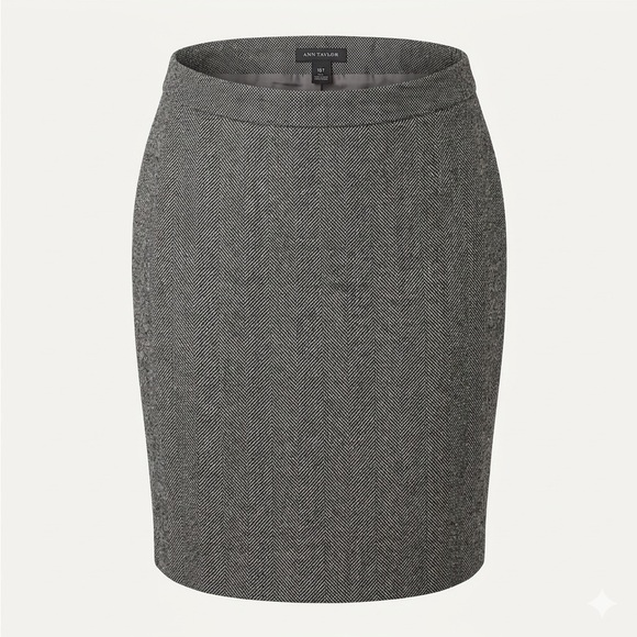 Ann Taylor Dresses & Skirts - Ann Taylor Black and White Tweed Pencil Skirt 16 Tall Lined Classic Workwear